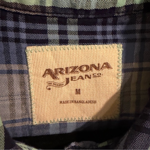 Blue Plaid flannel Shirt - Picture 4 of 5